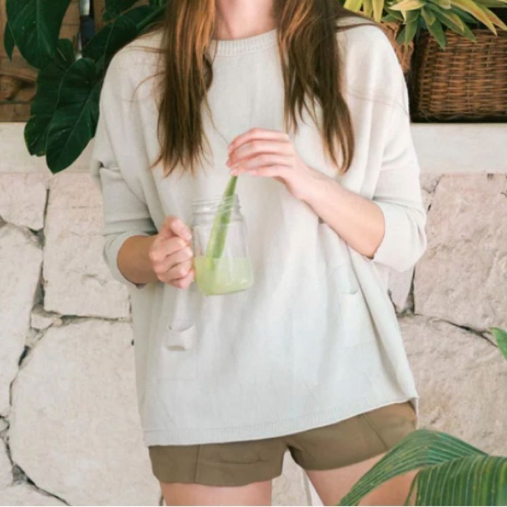 Mersea Catalina sweater in sand One size - Picture 8 of 12